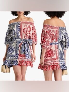 Farm Rio Mixed Pineapple Garden Mini Dress